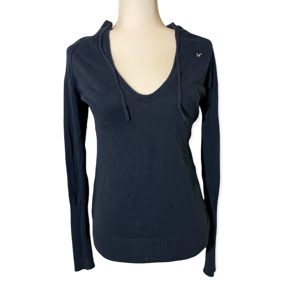 American Eagle Outfitters Navy Blue Hooded Sweater Size Small